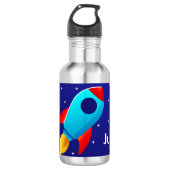 Space Adventure Rocket Design Waterfles (Voorkant)