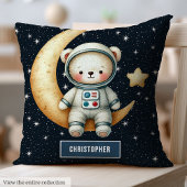 Space Adventure Teddy Bear Kussen Baby Boy Custom