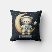 Space Adventure Teddy Bear Kussen Baby Boy Custom (Voorkant)