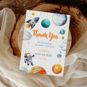 Space Adventure Thank You Card Rocket Planet Bedankkaart
