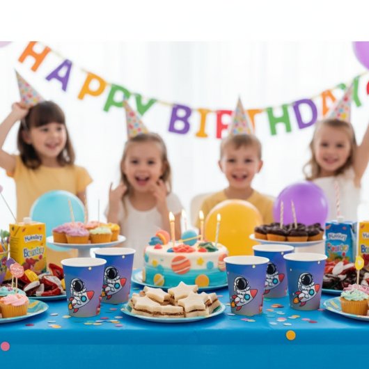 Space Adventure Verjaardagscups Papieren Bekers