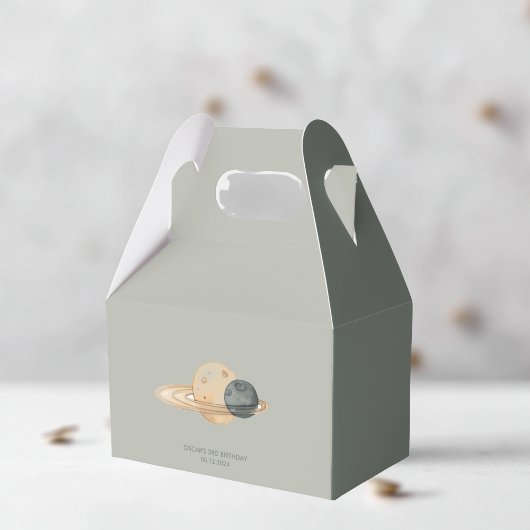 Space Adventure Waterverf eerste verjaardag Bedankdoosjes