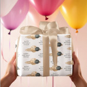 Space Adventure Waterverf eerste verjaardag Cadeaupapier