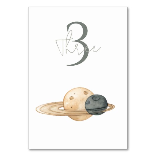 Space Adventure Waterverf eerste verjaardag Kaart (Achterkant)