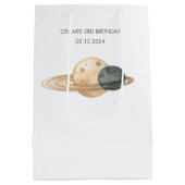 Space Adventure Waterverf eerste verjaardag Medium Cadeauzakje (Achterkant)