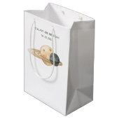 Space Adventure Waterverf eerste verjaardag Medium Cadeauzakje (Achterkant Gekanteld)