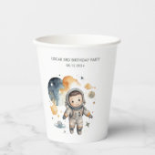 Space Adventure Waterverf eerste verjaardag Papieren Bekers (Voorkant)