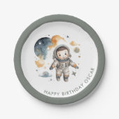Space Adventure Waterverf eerste verjaardag Papieren Bordje (Voorkant)