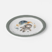 Space Adventure Waterverf eerste verjaardag Papieren Bordje (Gekanteld)