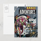 Space Adventures #12 Grappige 50s Retro Sci-Fi Str Briefkaart (Voorkant / Achterkant)