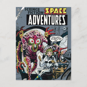 Space Adventures #12 Grappige 50s Retro Sci-Fi Str Briefkaart