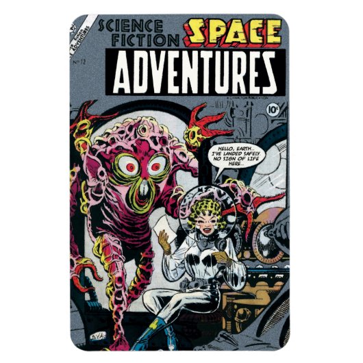 Space Adventures #12 Grappige 50s Retro Sci-Fi Str Magneet (Verticaal)