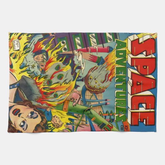 SPACE ADVENTURES RETRO COMICS THEEDOEK (Horizontaal)