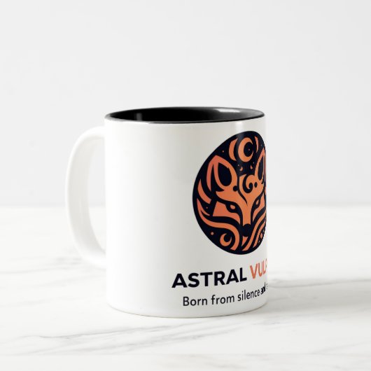 Space Aesthetic Coffee Cup Tweekleurige Koffiemok (Voorkant links)