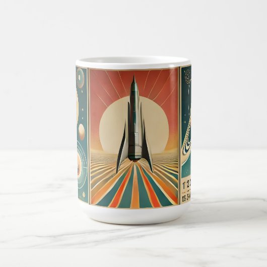 Space Age Art Space Time Calendar Koffiemok (Center)