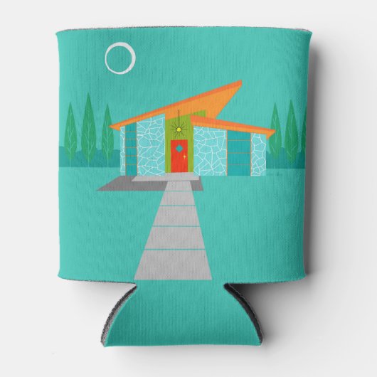 Space Age Cartoon House Can Cooler (Voorkant)