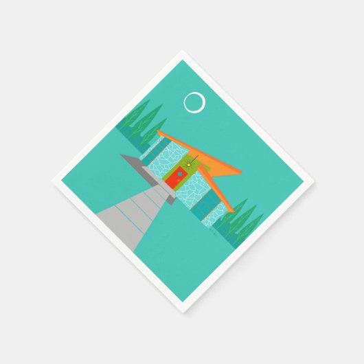 Space Age Cartoon House Cocktail servetten (Hoek)