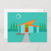 Space Age Cartoon House Postcard Briefkaart (Voorkant / Achterkant)