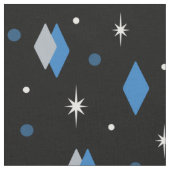 Space Age Diamonds Blue Black Grey Stof (Close Up)