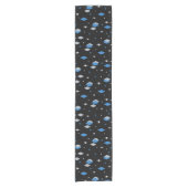 Space Age Diamonds Blue Black Korte Tafelloper (Voorkant)