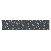 Space Age Diamonds Blue Black Korte Tafelloper (Horizontaal)