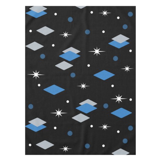 Space Age Diamonds Blue Tafelkleed (Voorkant)