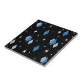 Space Age Diamonds Blue Tegeltje (Zijkant)