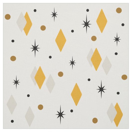 Space Age Diamonds Oranje grijs wit Stof (Swatch)