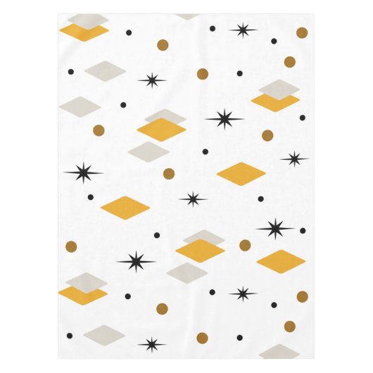 Space Age Diamonds Oranje wit Tafelkleed (Voorkant)