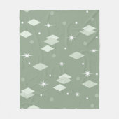 Space Age Diamonds Sage Green Fleece Deken (Voorkant)