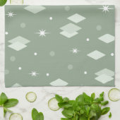Space Age Diamonds Sage Green Theedoek (Gevouwen)