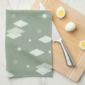 Space Age Diamonds Sage Green Theedoek (Quarter Fold)