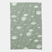 Space Age Diamonds Sage Green Theedoek (Verticaal)