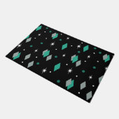 Space Age Diamonds Turquoise Black Deurmat (Schuin)
