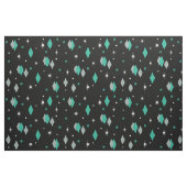 Space Age Diamonds Turquoise Black Stof (Fat Quarter)