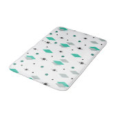 Space Age Diamonds Turquoise White Badmat (Gekanteld)