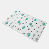 Space Age Diamonds Turquoise White Deurmat (Schuin)