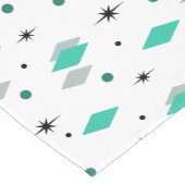 Space Age Diamonds Turquoise White Korte Tafelloper (Hoek)