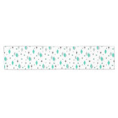 Space Age Diamonds Turquoise White Korte Tafelloper (Horizontaal)