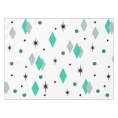 Space Age Diamonds Turquoise White Tafelkleed (Voorkant (Horizontaal))