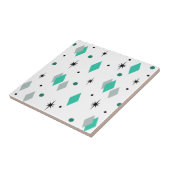Space Age Diamonds Turquoise White Tegeltje (Zijkant)