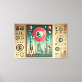Space Age Interplanetary Coordinates Alien Relic Canvas Afdruk (Voorkant)