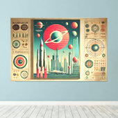 Space Age Interplanetary Coordinates Alien Relic Canvas Afdruk (Insitu (Houten vloer))