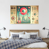 Space Age Interplanetary Coordinates Alien Relic Canvas Afdruk (Insitu (Slaapkamer))