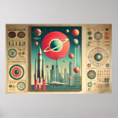 Space Age Interplanetary Coordinates Alien Relic Poster (Voorkant)