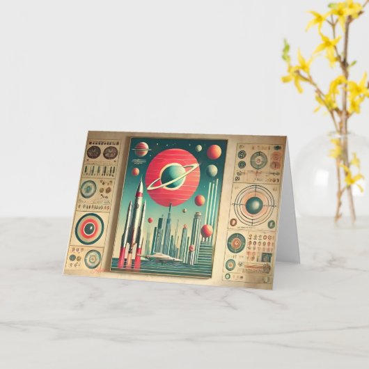 Space Age Interplanetary coördineert buitenaards r Kaart (Gele Bloem)