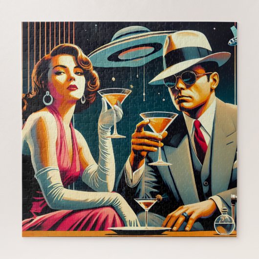 Space Age Las Vegas Gangster Martini Feest Legpuzzel (Verticaal)