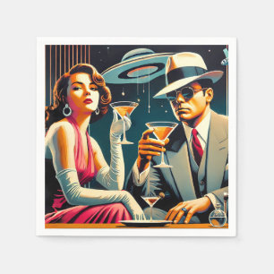 Space Age Las Vegas Gangster Martini Feest Servet