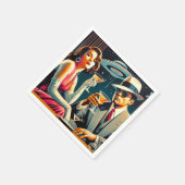 Space Age Las Vegas Gangster Martini Party Servet (Hoek)