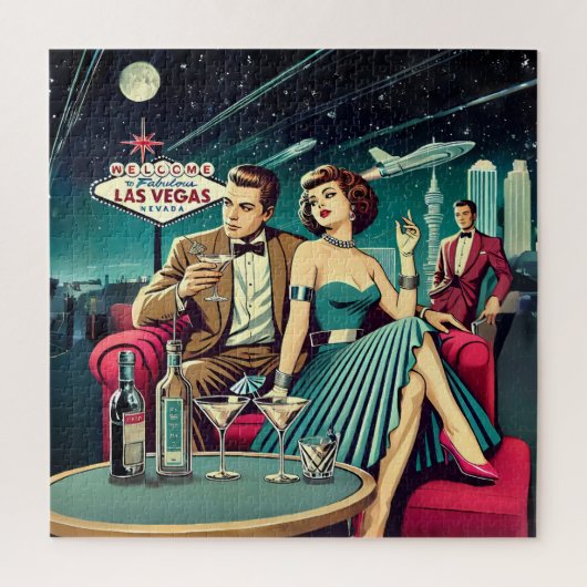 Space Age Las Vegas Martini Feest Legpuzzel (Verticaal)